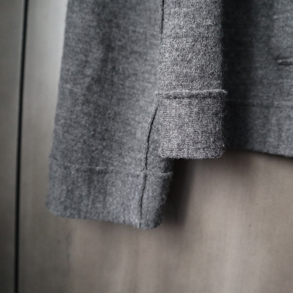 Eileen Fisher Felted 96% Merino Wool Pea Coat Sweater M Medium Charcoal Pockets - Picture 6 of 10